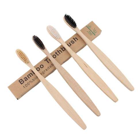 Natural Biodegradable Organic Hotel Travel Bamboo Toothbrush Set